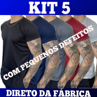 KIT 5 Camiseta Com Pequenos Defeitos - Uso Casual Treino Academia Esportes Exercícios Corrida