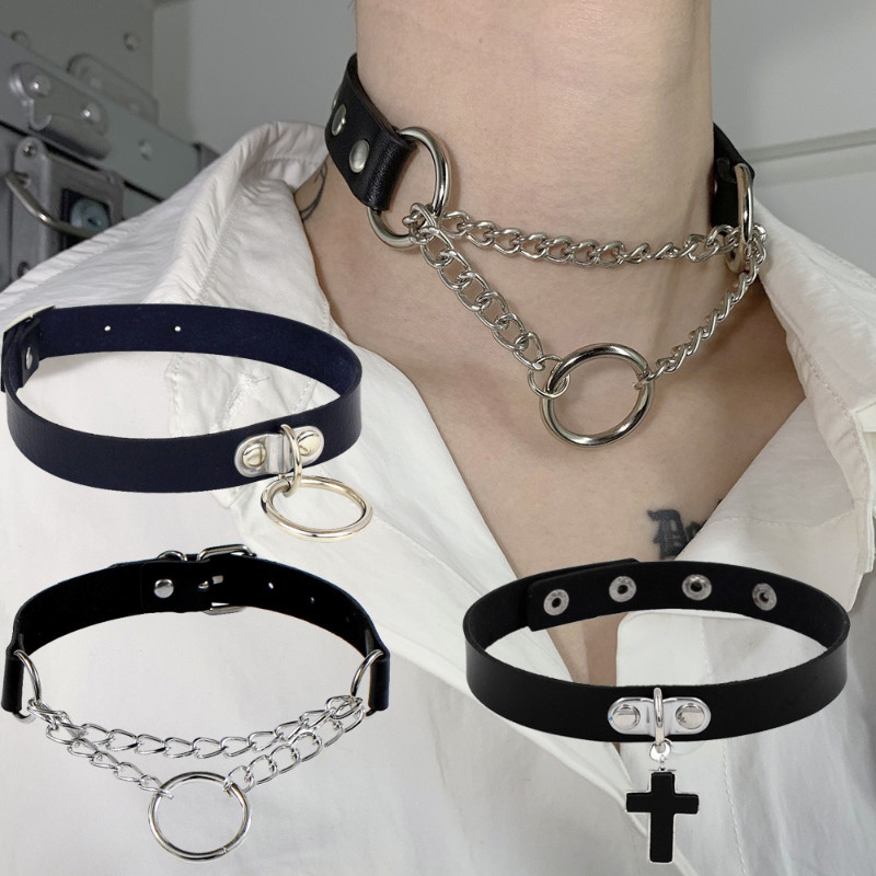 Unisex Gothic Choker Necklaces Góticos Gargantilha Gótica Mulher Homem ...