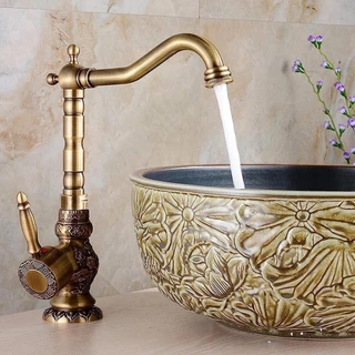 Torneira Luxo Vintage Dourado Antigo Monocomando Antiga
