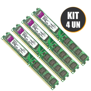 Kit com 4 Memória Kingston Ddr2 2gb 800mhz Desktop