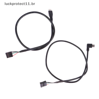 Placa Mãe Para Computador LTBR PC 9P Micro USB DuPont 2.54mm 5Pin Cabo De Dados Folha De Alumínio + Malha Tecida ~