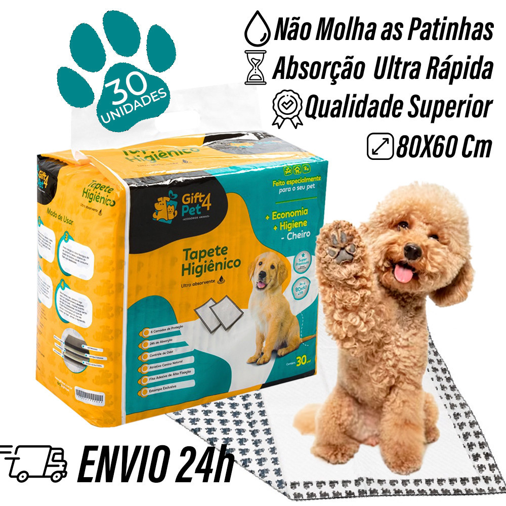 Tapete Higiênico Pet Premium 30 Unidades Cães Higienico Cachorro Varejo ...