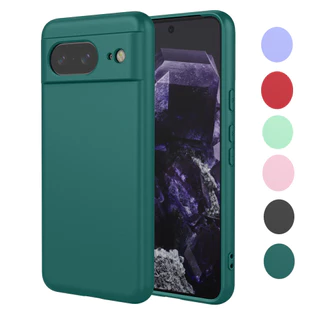 Para Google Pixel 9A 9 Pro XL Caso Cor Sólida Macio TPU À Prova De Choque Silicone Líquido Capa Protetora Completa