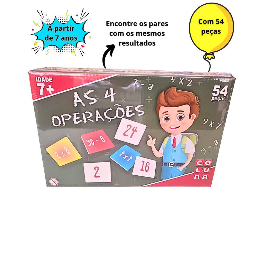 Jogo Educativo 7 Anos As 4 Operações Infantil Pedagogico Coluna ...