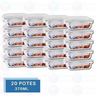 Conjunto 20 Potes Vidro Hermético Mantimentos Marmita 370ml
