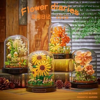 Blocos de construção de flores Lego compatíveis com girassol, Bouquets de flores conservadas, Decorações feitas à mão Montagem de brinquedos, Flores Lego