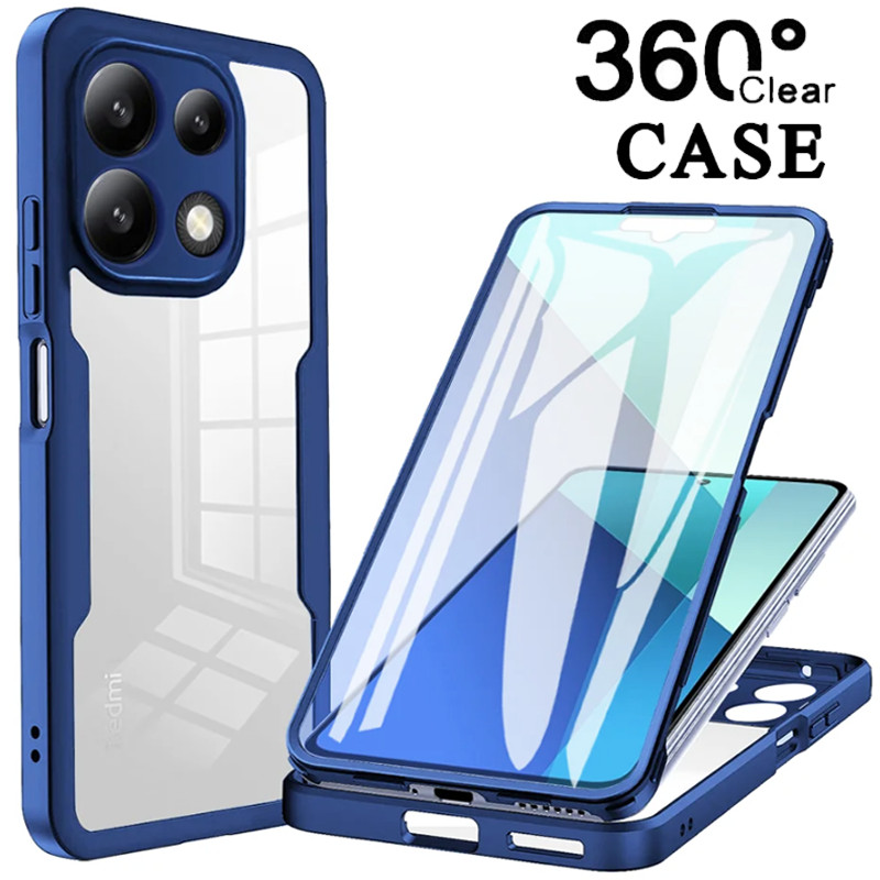 Capa de telefone transparente à prova de choque de proteção total 360 graus Redmi Note 13 Pro Plus Note 12 Pro Note 12S Redmi 13C