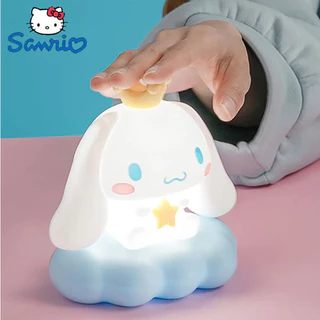 Sanrio Luz Nocturna Anime Hello Kitty Kuromi Canela Melodia LED Ornamentos Emissores De Quarto Lâmpada De Sono Topo De Bolo
