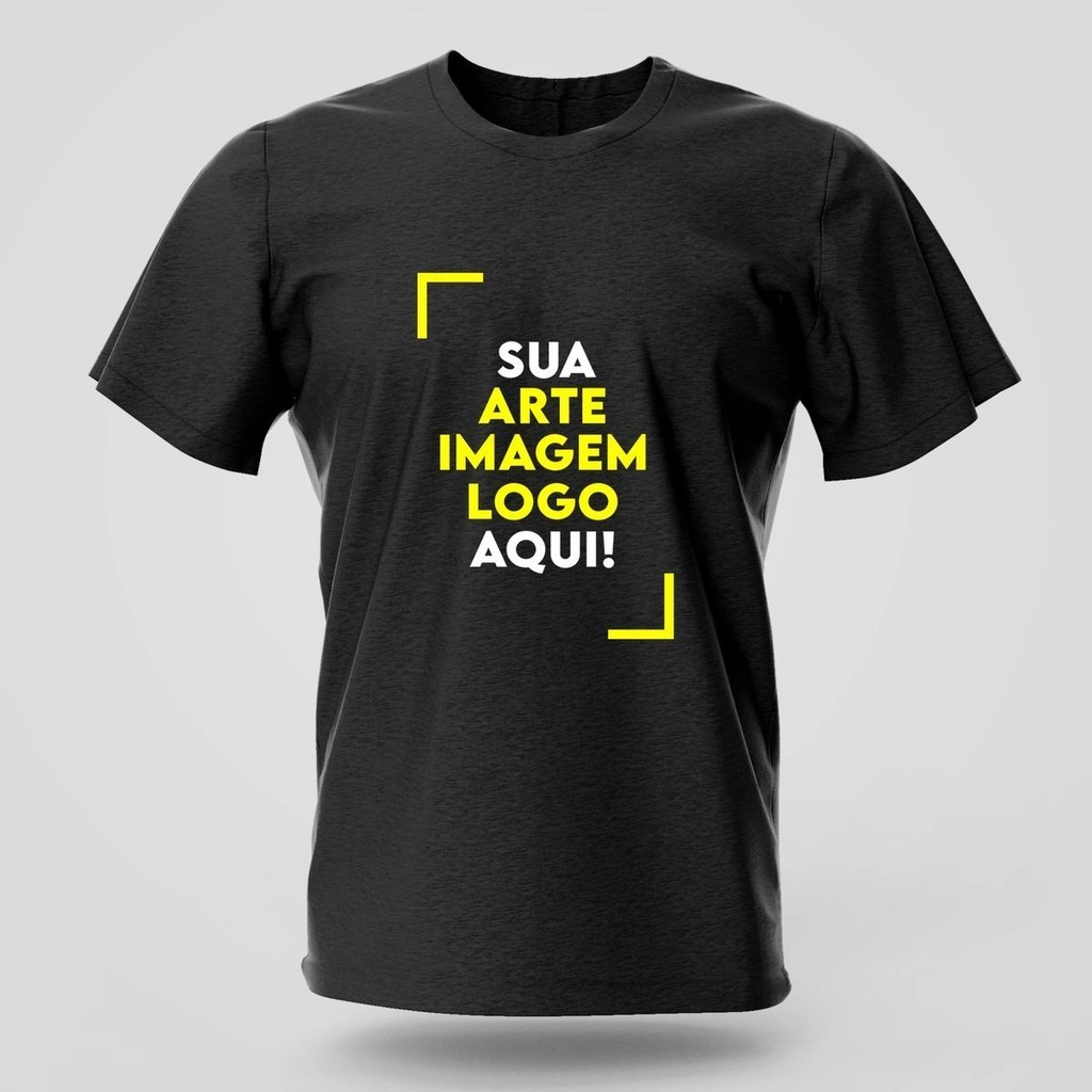 Camiseta Personalizada em algodão Premium coloque sua imagem frase nome empresa