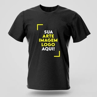 Camiseta Personalizada em algodão Premium coloque sua imagem frase nome empresa