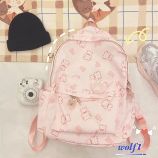 Mochila Escolar WOL1 , Portátil De Grande Capacidade De Viagem Com Padrão De Urso