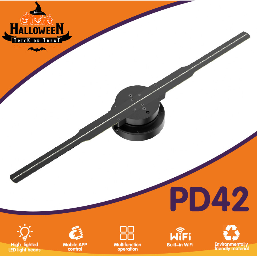 PD42 Projetor De Holograma 3D Fan Wifi Display Business Publicidade ...