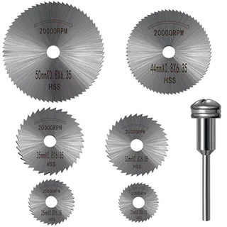 Kit Lâminas de Serra 22 a 50mm Haste 3mm e 6 Discos Madeira