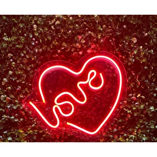 Painel Led Neon Letreiro Luminoso Love Coração