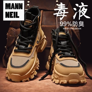Mann NEIL Martin Botas Martin Sapatos de Mola para Caminhadas ao Ar Livre Sapatos de Mola para Caminhadas ao Ar Livre Sapatos de Carga para Homens de Carga Preto Espesso LJ444br