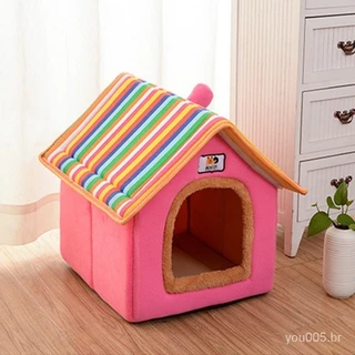 Dobrável Gato Cama Pet Dog House Inverno Villa Dormir Canil Ninho Quente Removível Caverna Tendas Pet Sofá Suprimentos