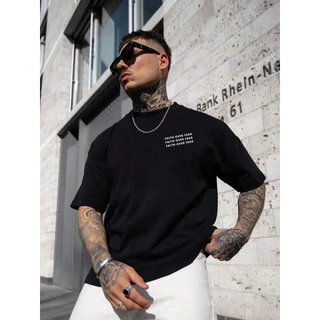Camiseta Oversized Streetwear Faith Over Fear