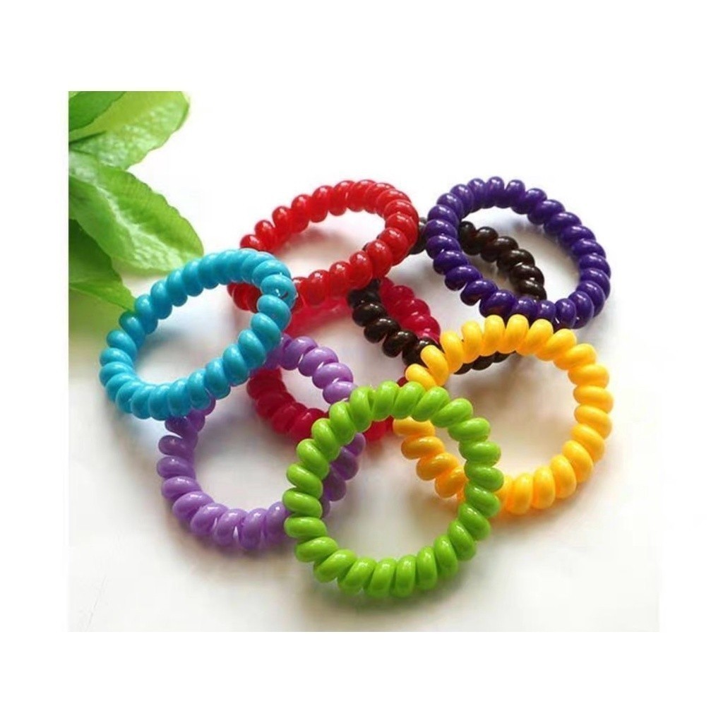 KIT 12 Elásticos Mola Fio De Telefone Prendedor Cabelo Colorido