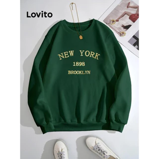 Lovito Moletom básico liso casual para mulheres LNL58284