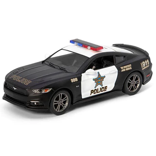 Miniatura Ford Mustang GT 2015 Kinsmart 1/38 Metal e Fricção Polícia