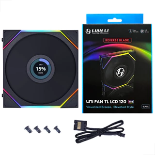 Cooler Lian Li UNI FAN TL LCD 120 Reverse RGB Preto 120mm