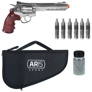 Revolver Pressao 4.5 Co2 Rossi W702s Cromado+co2 Esfera Capa