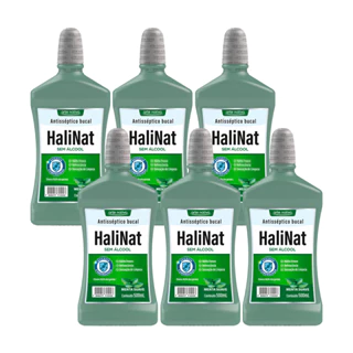 Kit 6 und Halinat Antisseptico Bucal Menta Suave 500 ml em Oferta na Shopee