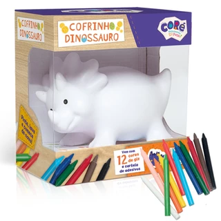 Cofrinho de Dinossauro Com giz de Cera e Adesivos- 3010 Toyster