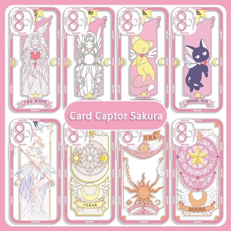Caixa De Silicone Para Samsung Galaxy A55 A35 S24 Plus S23 S22 S21 Nota 20 Ultra Phone Casing Cartoon Anime Cardcaptor Sakura Shell Moda Proteção Total Transparente