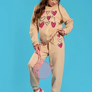 Conjunto Feminino Infantil Coração Brilhante
