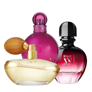 Kit 3 Perfumes Femininos - Lily - Fantasy - Black XS - cada