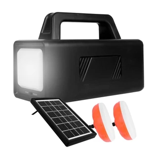 Kit Painel Energia Solar Multi funcional 100W 9000mAh USB Portatil Led Lanterna Carregador