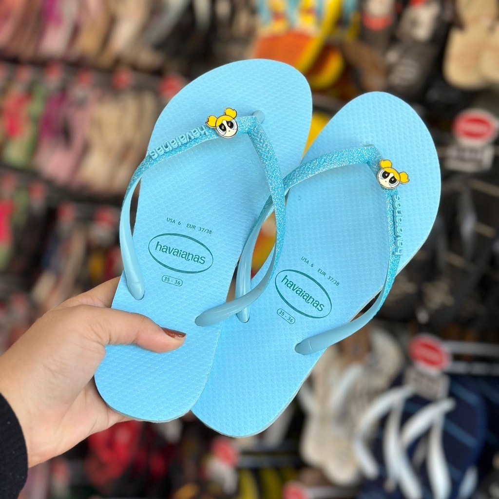 Havaianas Slim Glitter Neon Pin Meninas Super Poderosas Shopee Brasil