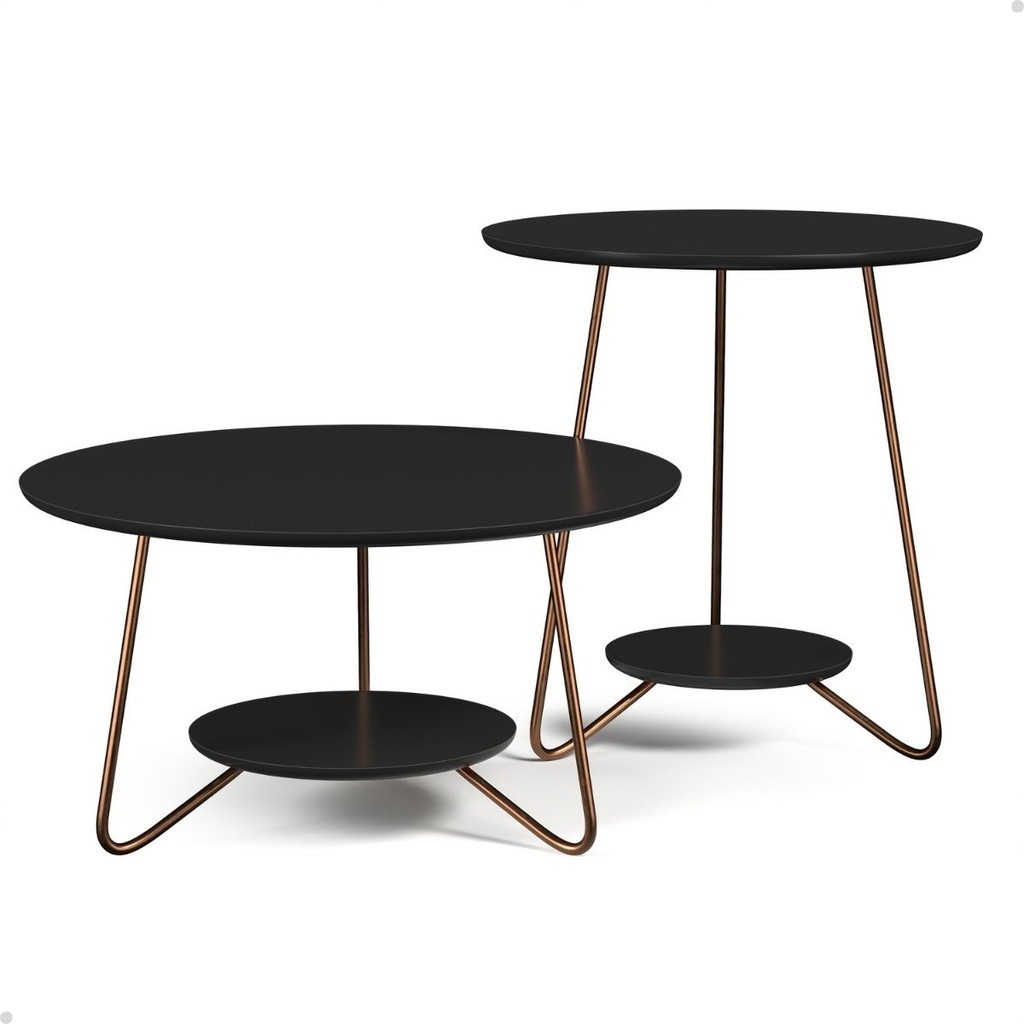 Mesa de Centro com Mesa Lateral - Preto - Mod.3017