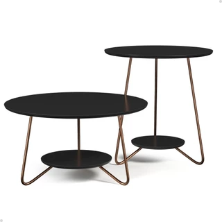 Mesa de Centro com Mesa Lateral - Preto - Mod.3017