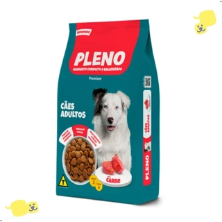 Ração Pleno Sabor Carne Alimento Cães Adultos Todos Tamanhos 15Kg Premium