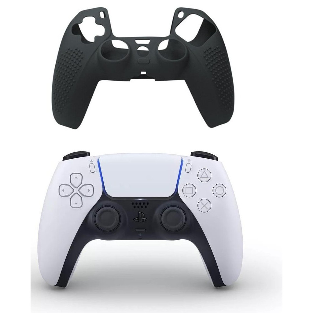 CAPA CONTROLE DUALSENSE PLAYSTATION 5 PRETO ANTIDERRAPANTE