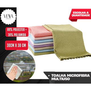 Pano Absorvente Microfibra 30cm x 30cm Limpeza Uso Geral Domestico