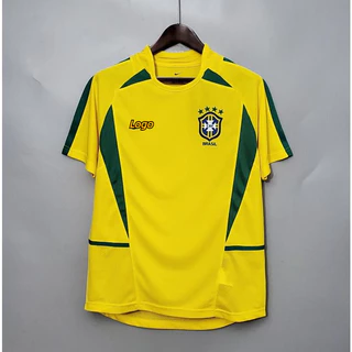 20002 Retrô Brasil Ronaldo Camisa De Futebol De Casa Amarelo Clássico Fãs Versão Masculina