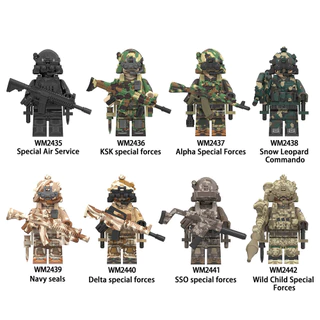 Tropas De Camuflagem Militares KSK SSO Mini Blocos De Prédio Das Forças Especiais Brinquedos Para Crianças WM6147