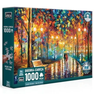 QUEBRA CABEÇA SOM DA CHUVA LEONID AFREMOV 1000 PEÇAS TEXTURA GAMEOFFICE TOYSTER PUZZLE JOGO DIDÁTICO