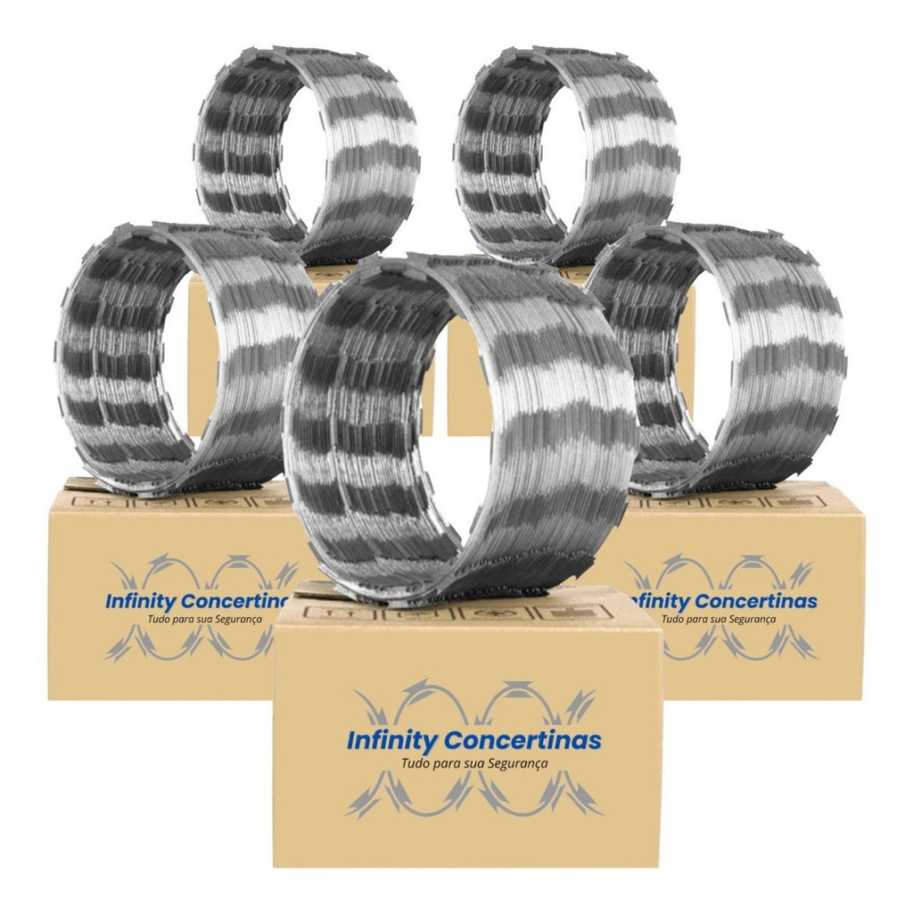 Cerca Concertina Simples Rolo 50 Metros Segurança Serpentina Para Muros ...