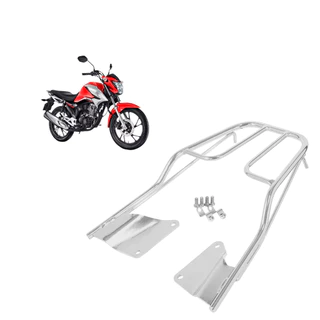 Suporte Bagageiro Para Moto Em Tubo Titan 160 2016 A 2022 Aço Maciço Cromado