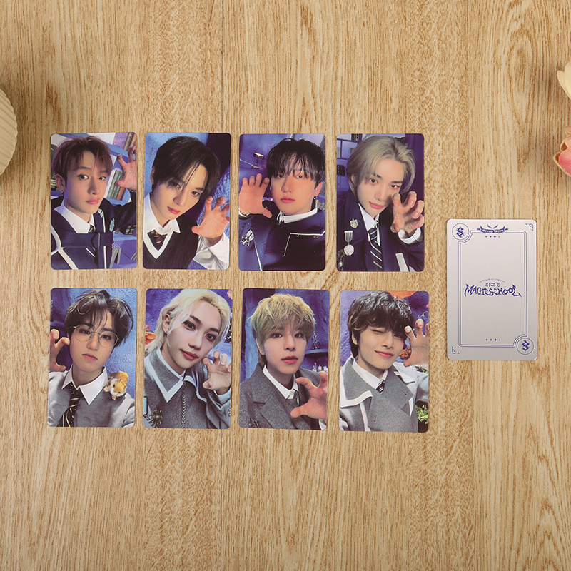 1-15pcs STRAY KIDS Magic School Photocards Transparent Bookmark ID
