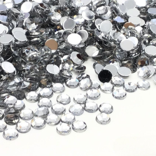 Chaton Redondo Modelo Diamante 6mm - Cristal - Base Reta