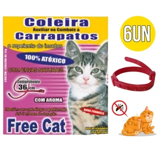 6UN Coleira Gato Anti Carrapato Cachorro Anti Pulgas Pet