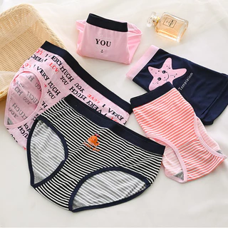 Lovito Calcinha sexy com estampa de letras coloridas para mulheres LNE61266