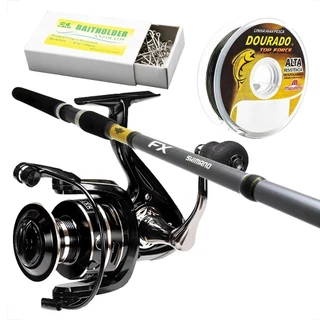 Kit Pescaria Completo Vara Shimano Fx + Molinete 15 Rolamentos
