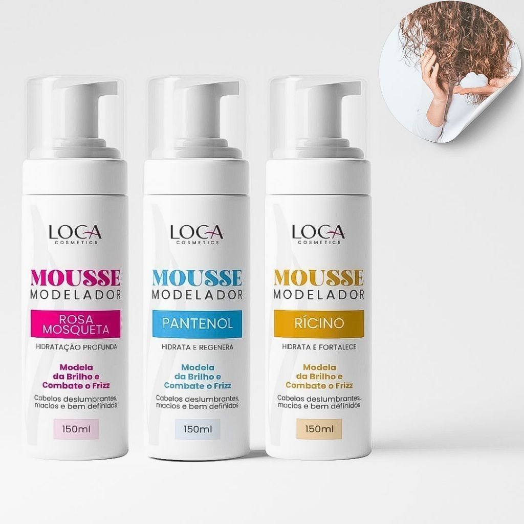 Mousse Modelador Cabelos Cacheados , Tranças e Penteados Loca Cosmetics ...
