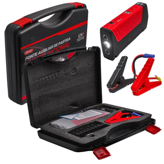 Auxiliar de Partida Bateria Automotivo com Lanterna e Power Bank USB Lançamento